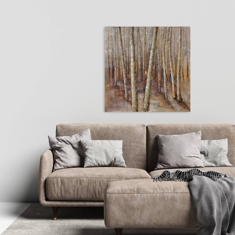 Brown Bedroom Contemporary Canvas - Forest Home Decor Art