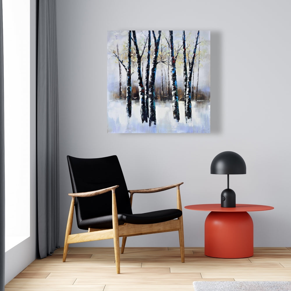 Frosted Trees Canvas | Contemporary Landscape Home Decor
