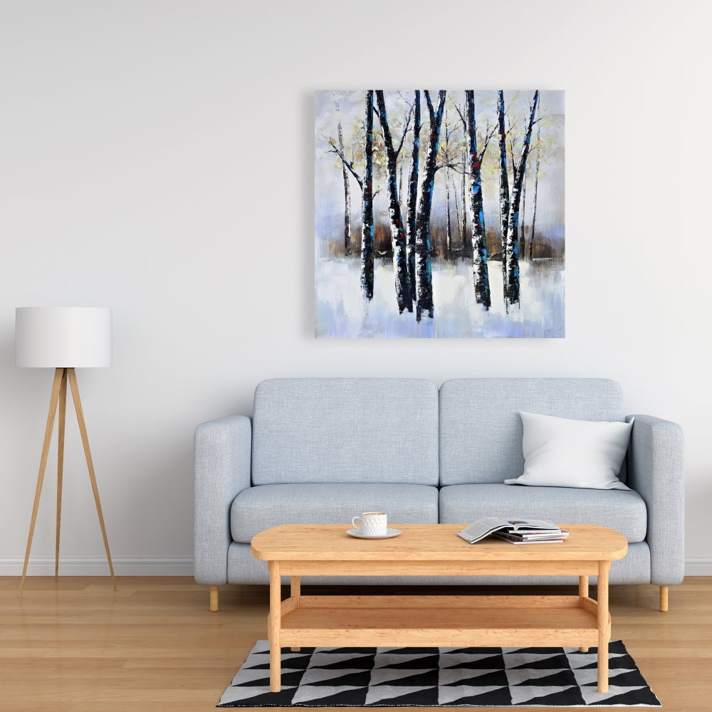 Frosted Trees Canvas | Contemporary Landscape Home Decor