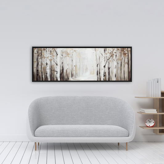 Winter Forest Modern Bedroom Canvas - Framed Home Decor