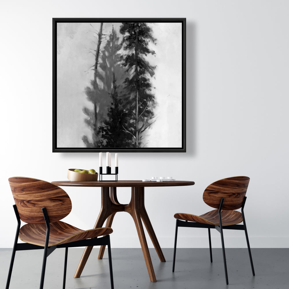 Silhouette of Trees Canvas | White Trees Framed Wall Art Decor