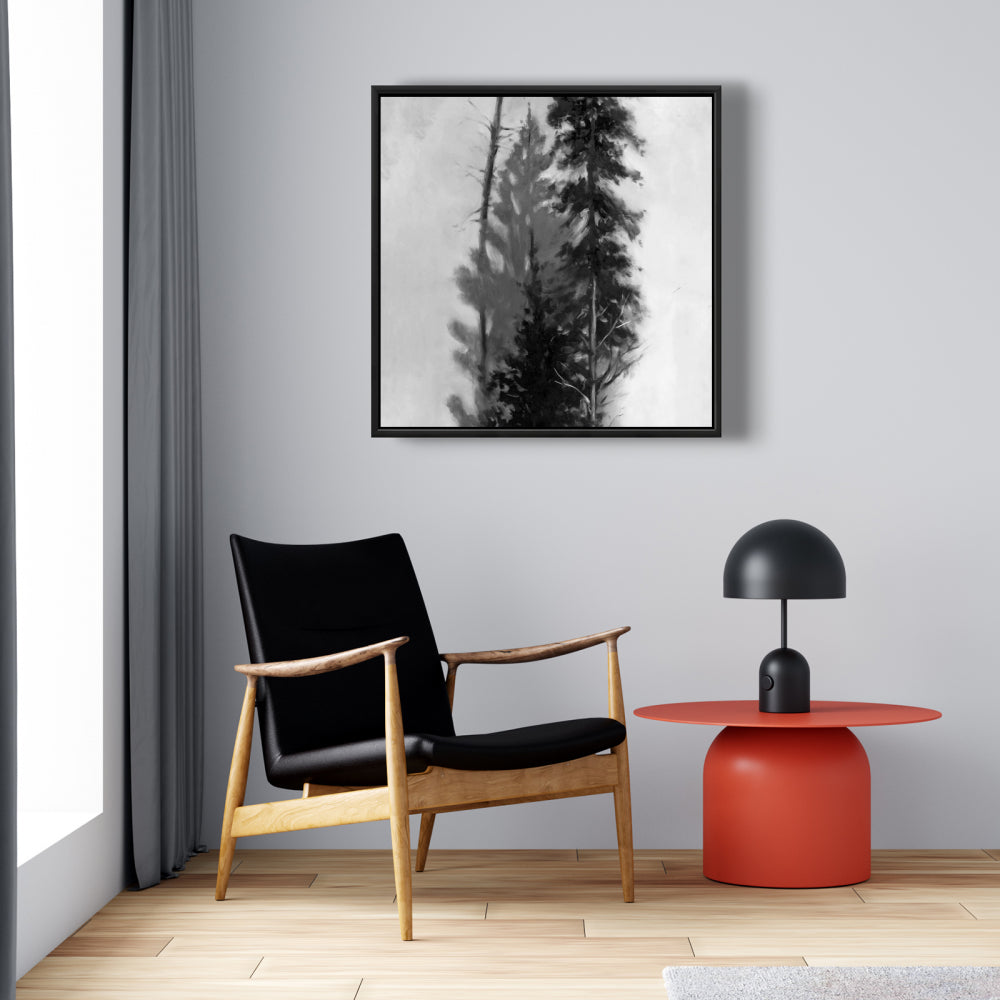 Silhouette of Trees Canvas | White Trees Framed Wall Art Decor