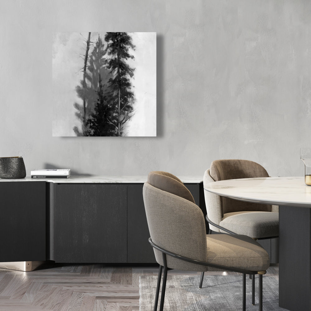 Silhouette of Trees - White Canvas Art | Home Decor Wall Art