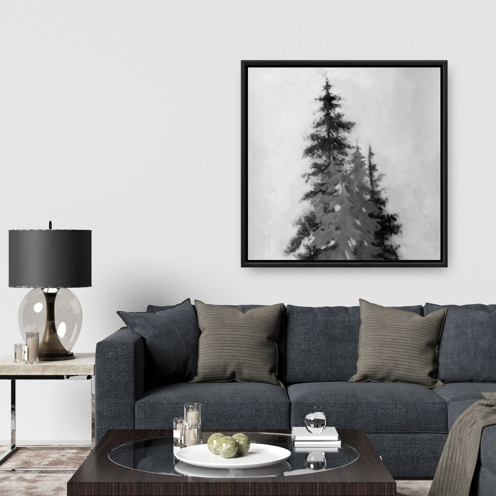Silhouette of Trees Framed Canvas | Bedroom Home Decor Art