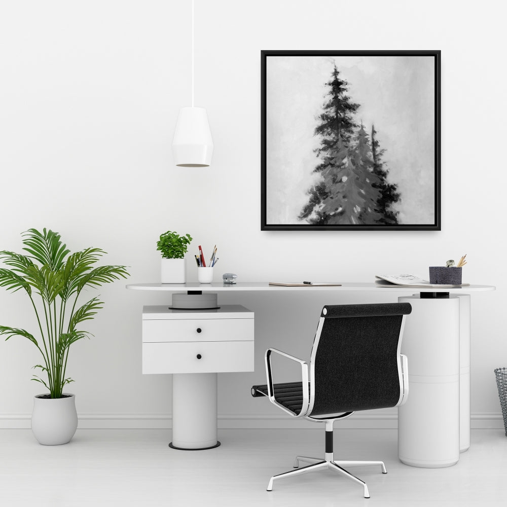 Silhouette of Trees Framed Canvas | Bedroom Home Decor Art