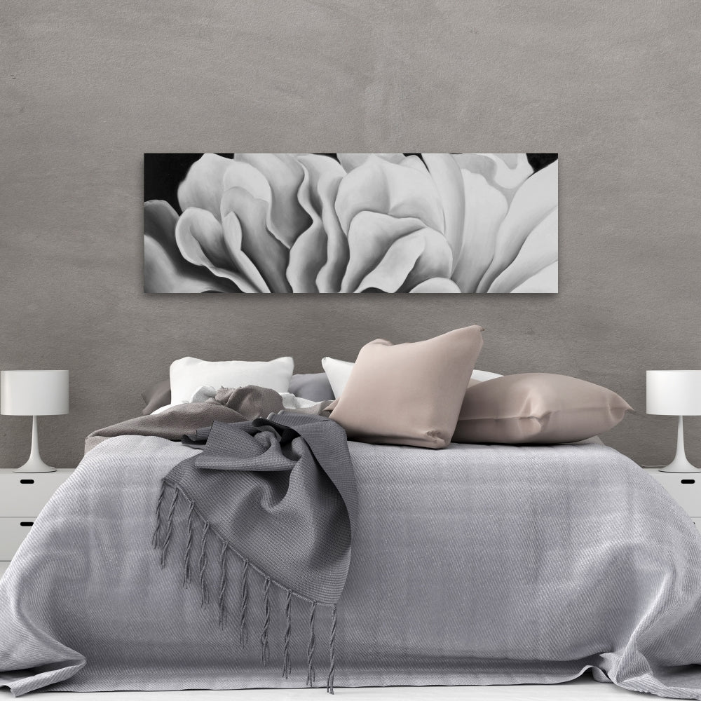 Beautiful Black and White Flower Canvas - Botanical Wall Art