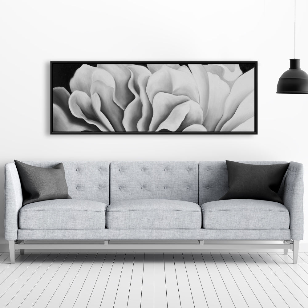 Magnifique toile fleurie en noir et blanc | Décoration d'intérieur