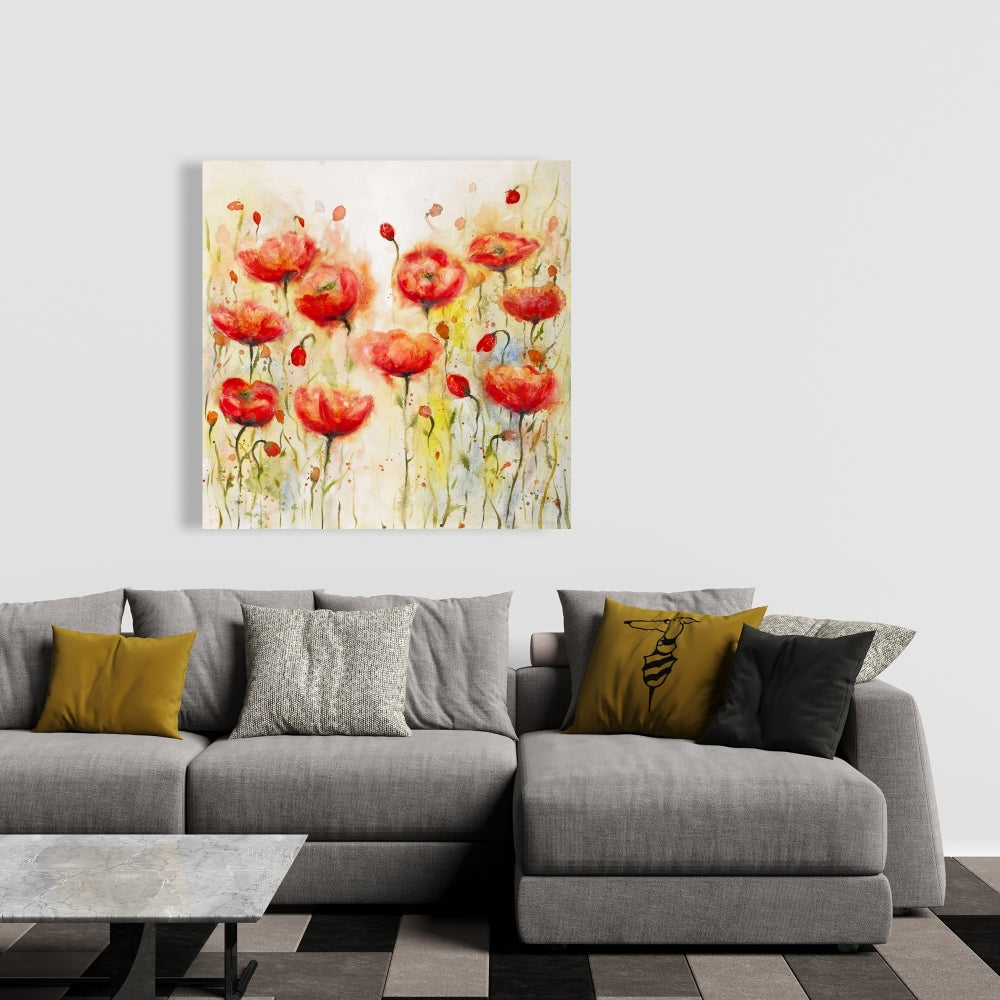 Red Flowers Garden Canvas | Floral & Botanical Home Decor