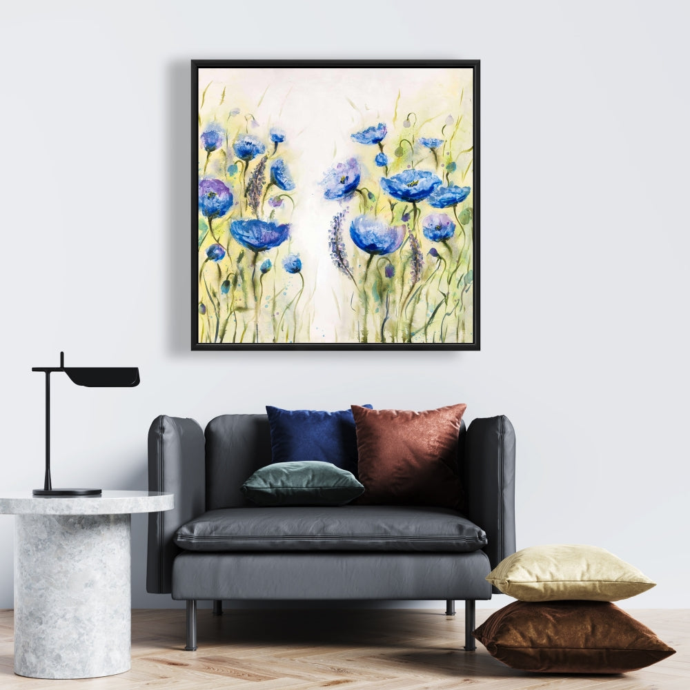 Blue Garden Floral & Botanical Framed Canvas | Home Décor
