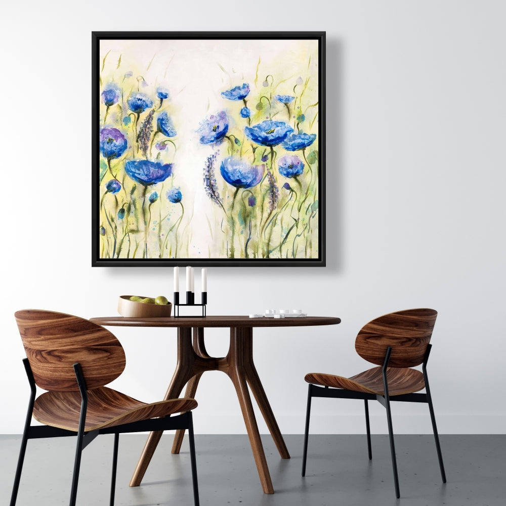 Blue Garden Floral & Botanical Framed Canvas | Home Décor