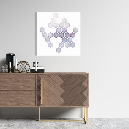 Toile minimaliste abstraite lilas Alveoli pour chambre à coucher - Décoration d'intérieur