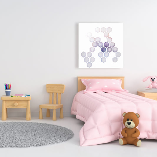 Toile abstraite violette Alvéoles | Décoration murale