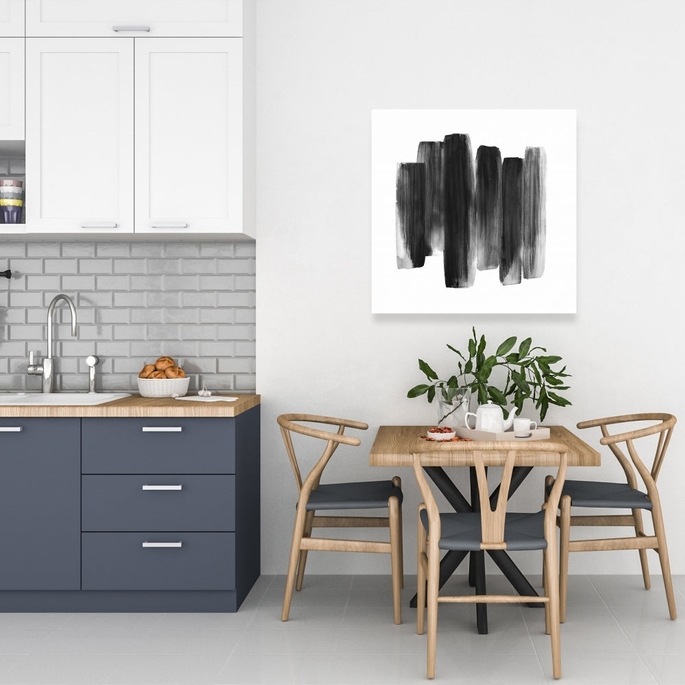 Abstract Bedroom Canvas | Black Shapes Home Decor Art