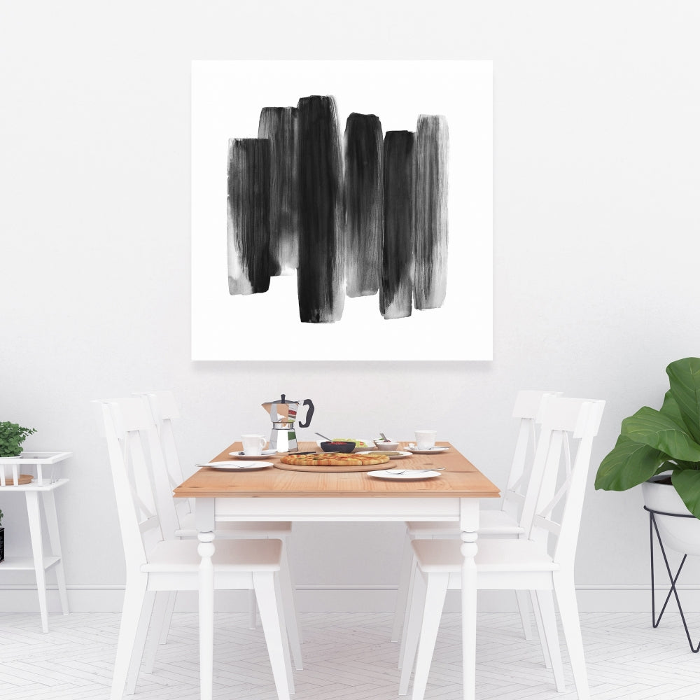Abstract Bedroom Canvas | Black Shapes Home Decor Art