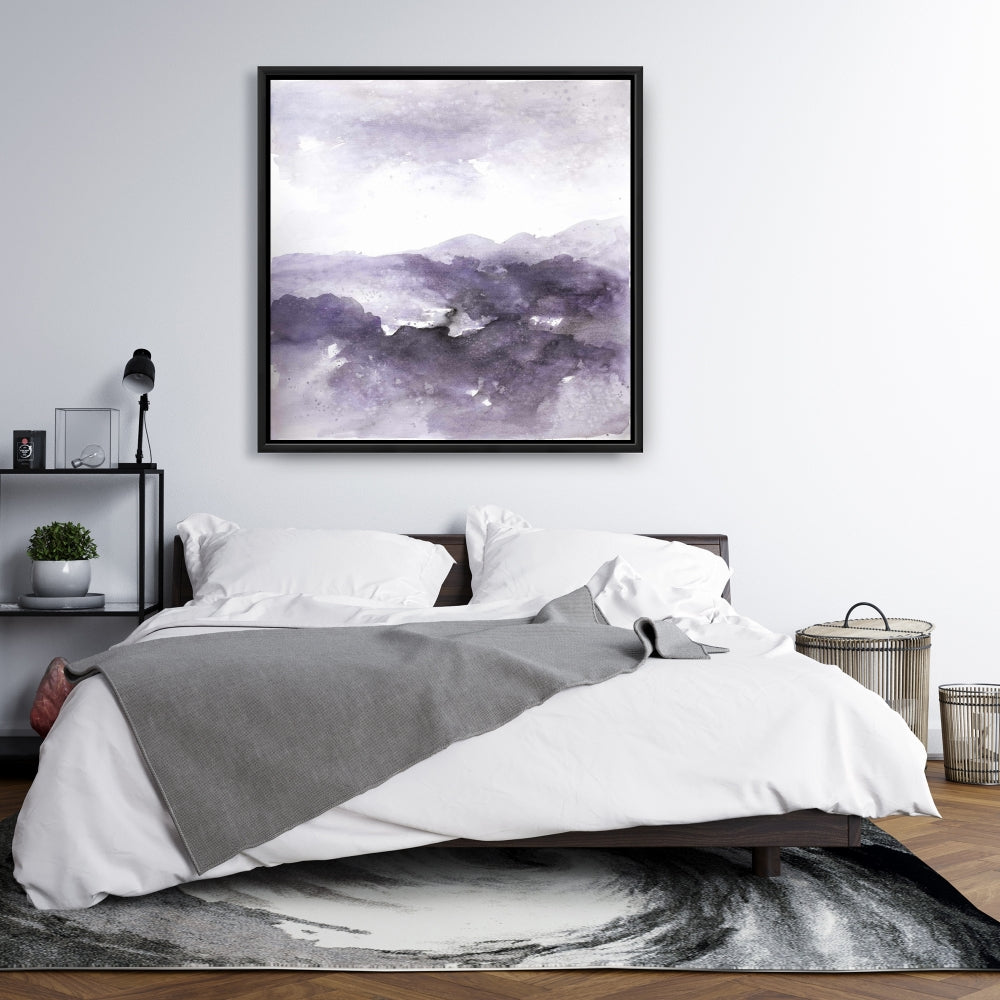 Toile encadrée « Nuage violet abstrait » | Décoration murale pour chambre
