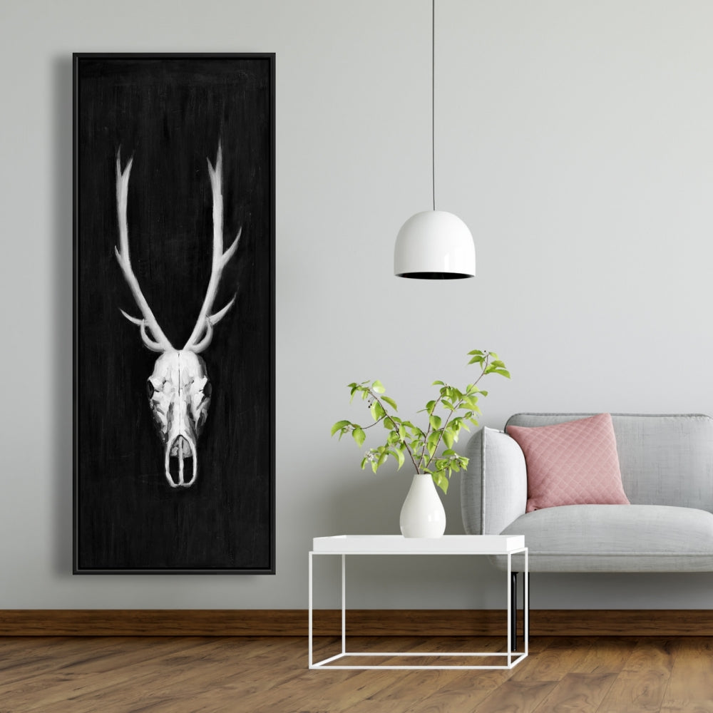 Monochrome Deer Skull Canvas | Home Decor Wall Art
