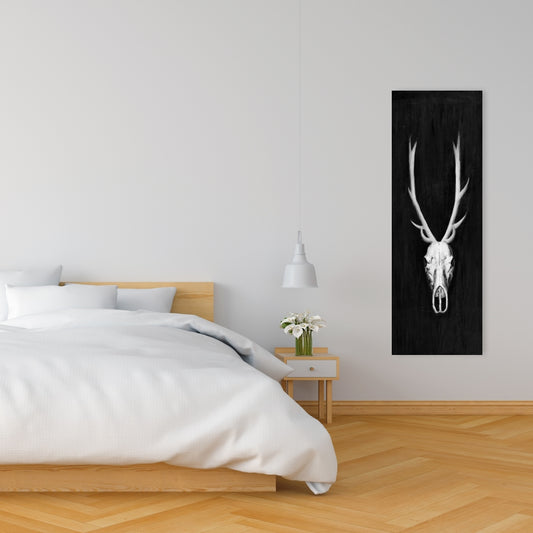 Deer Skull Canvas | White Living Room Monochrome Decor
