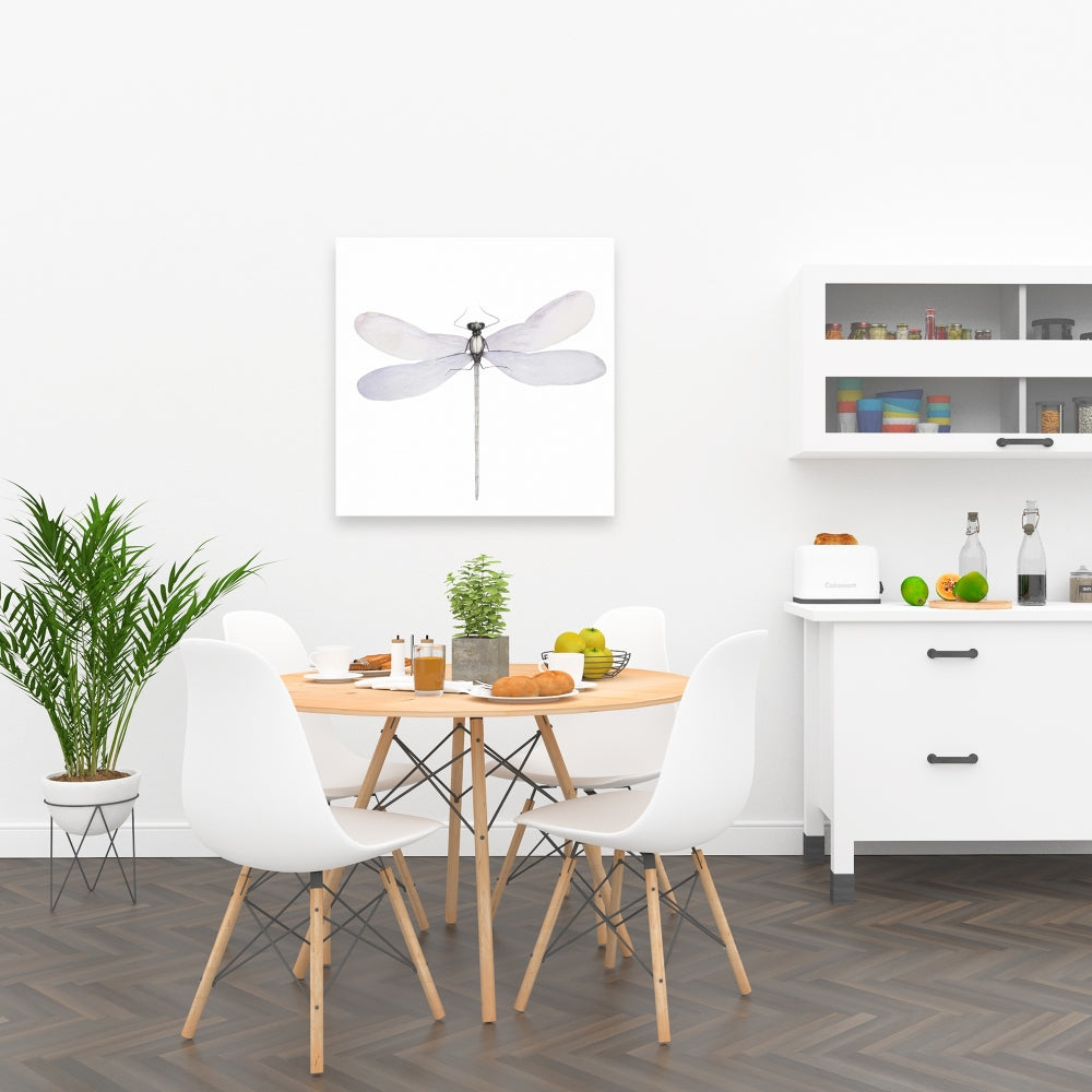 Delicate Dragonfly Gray Canvas - Insect Bedroom Home Decor