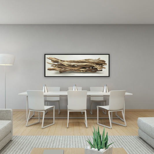 Toile de chambre à coucher « Arbres côtiers » | Décoration en bois flotté au bord de la mer