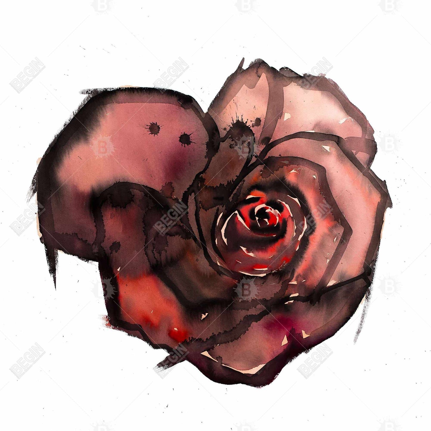 Dark Rose Botanical Canvas | Romantic Floral Home Decor