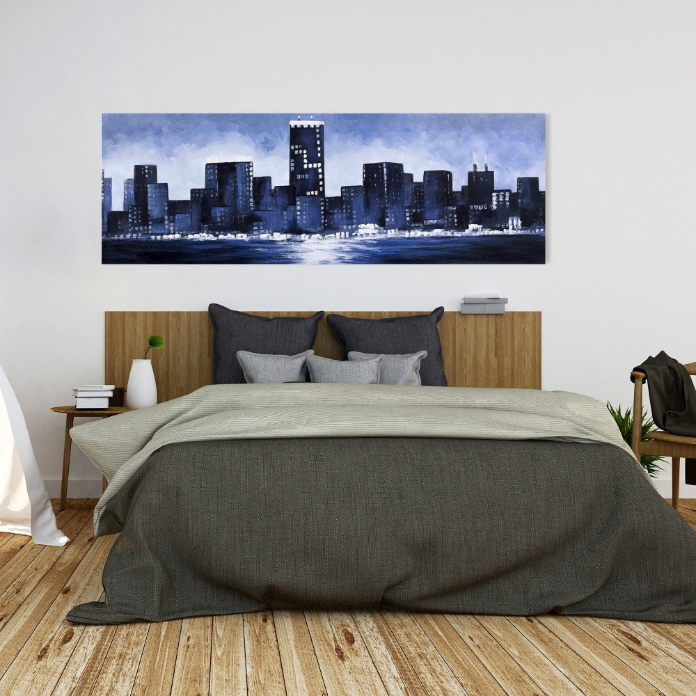 Marine Blue City Canvas - Urban Home Decor Wall Art