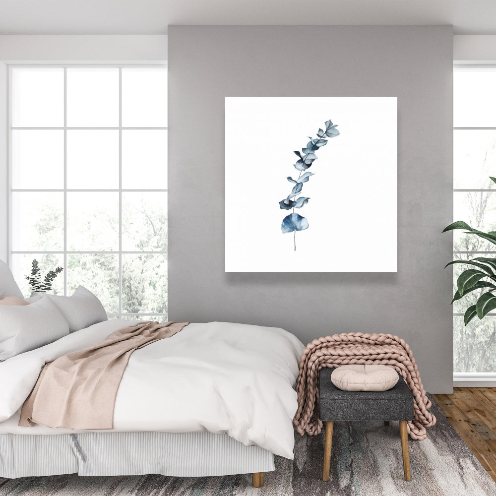 Eucalyptus Blue Leaves Canvas - Minimalist Botanical Decor