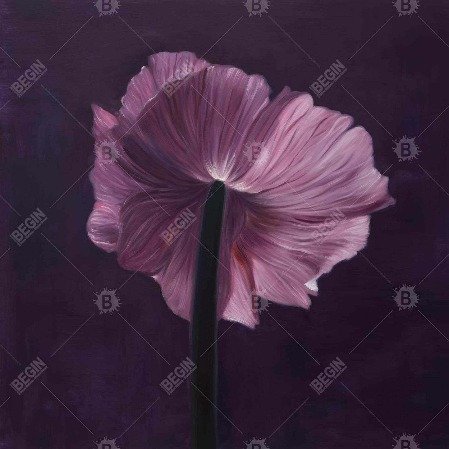 Purple Petals Canvas - Minimalist Bedroom Decor | Home Art