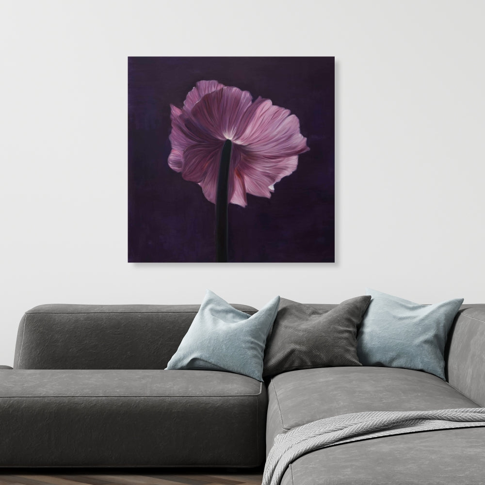 Purple Petals Canvas - Minimalist Bedroom Decor | Home Art