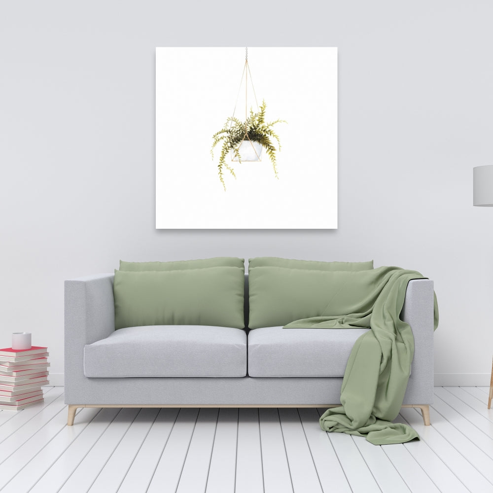 Suspended Fern Gray Canvas - Minimalist Bedroom Home Decor