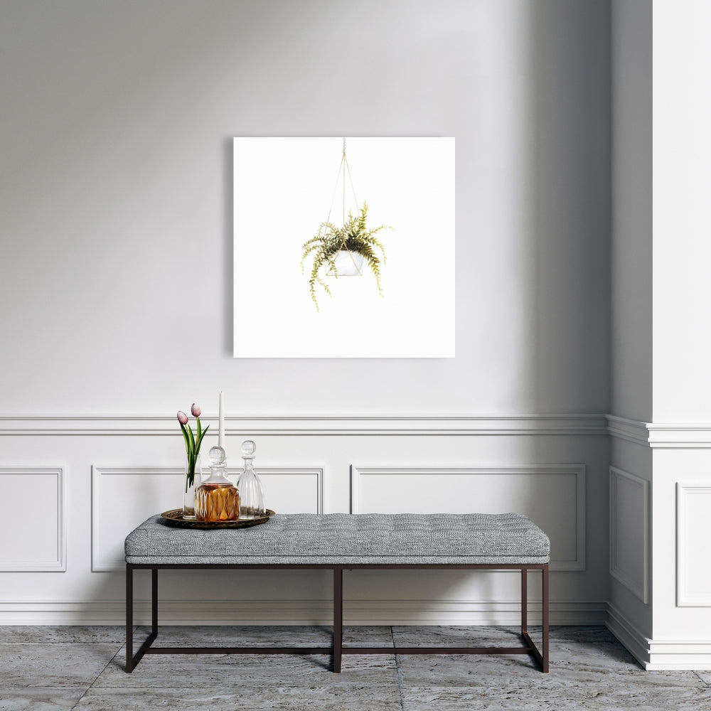 Suspended Fern Gray Canvas - Minimalist Bedroom Home Decor