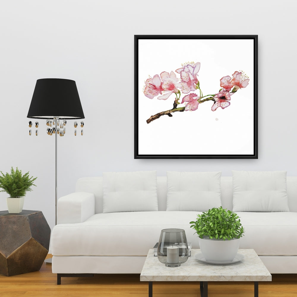 Pink Cherry Blossom Canvas - Asian Bedroom Wall Art Decor