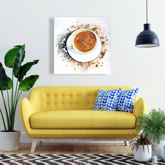 Toile de cuisine marron rafraîchissante avec cappuccino - Décoration d'intérieur