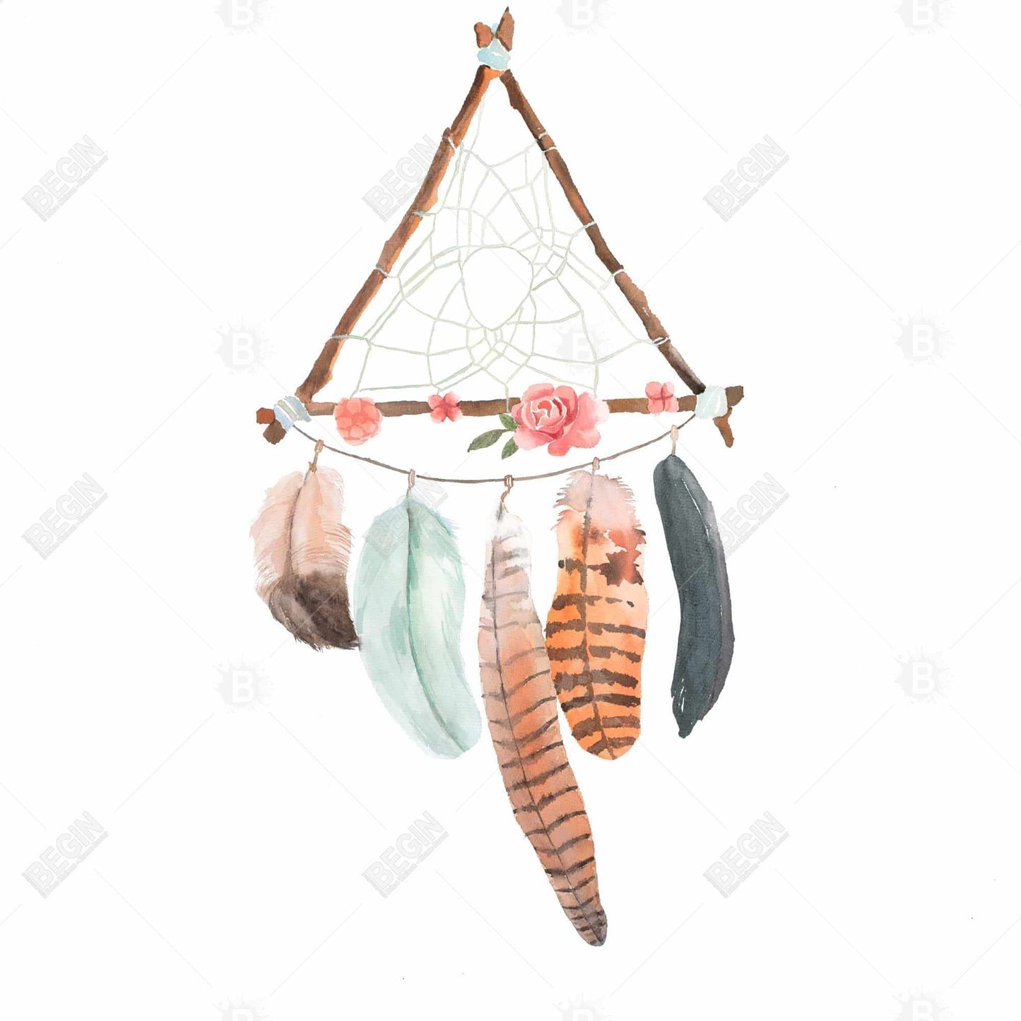 Triangular Dream Catcher Canvas | Bedroom Flowers Decor