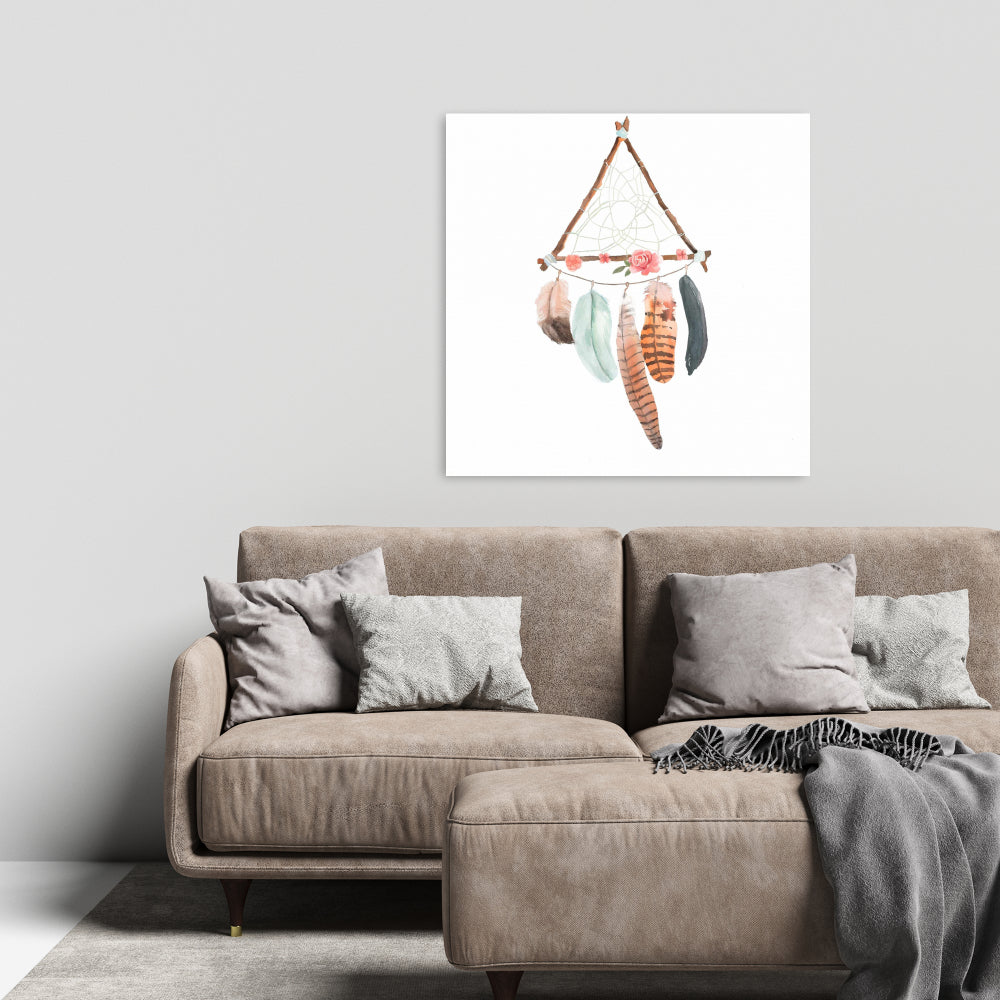 Triangular Dream Catcher Canvas | Bedroom Flowers Decor
