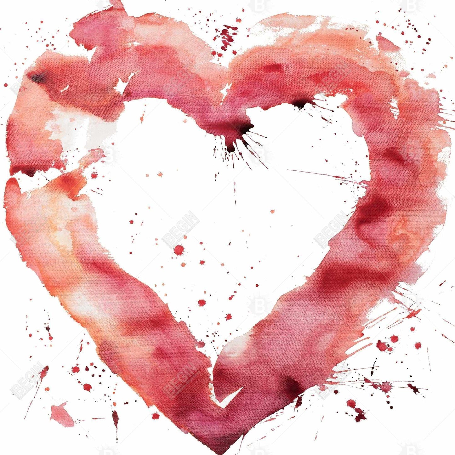 Watercolor Abstract Heart Canvas | Romantic Home Decor Art