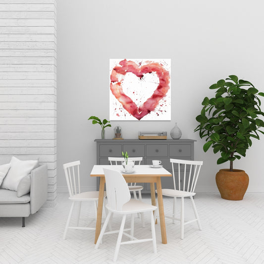 Watercolor Abstract Heart Canvas | Romantic Home Decor Art