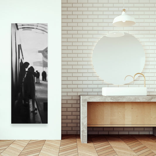 Couple at the Train Station Canvas - Woman Figurative Decor