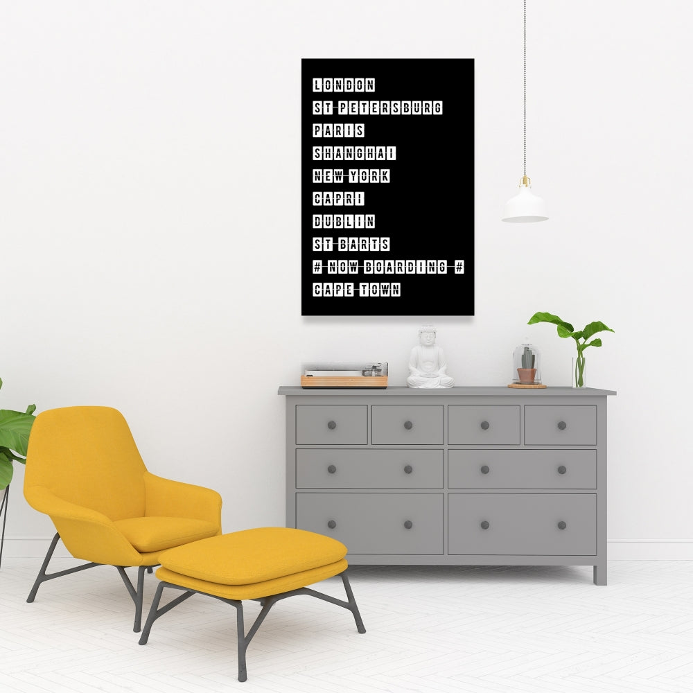 Industrial Cities Bedroom Canvas - Table of Big Cities Decor