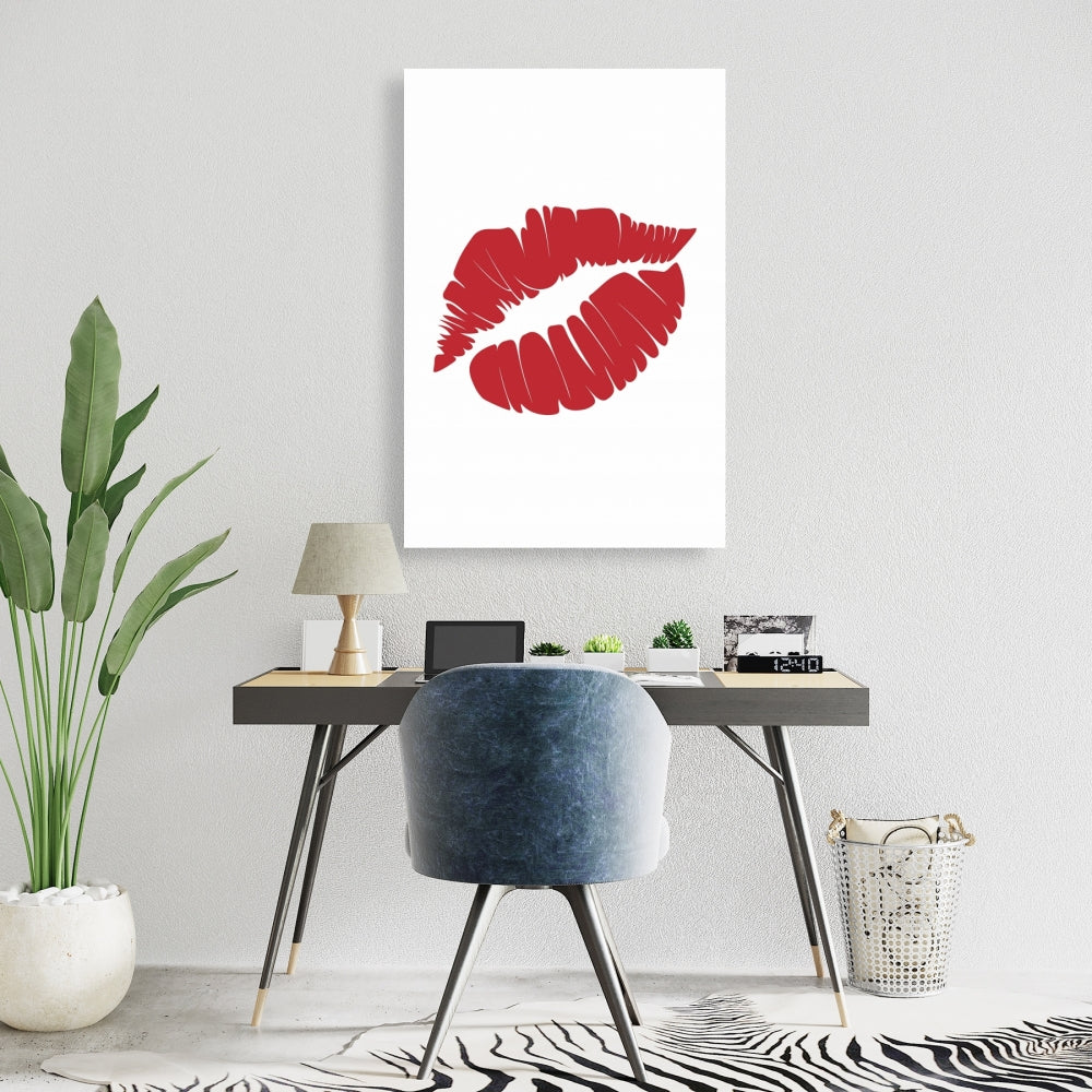 Red Lipstick Mark Canvas | Beauty Figurative Bedroom Decor