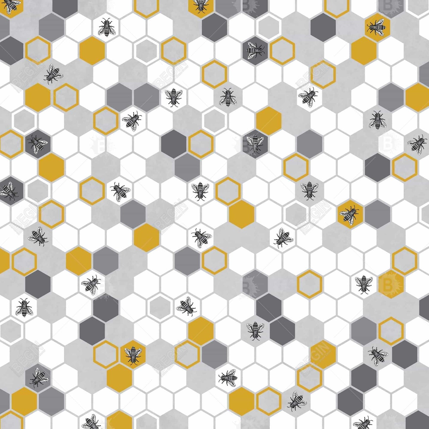 Beehive Pattern Gray Canvas - Children's Art Bedroom Decor
