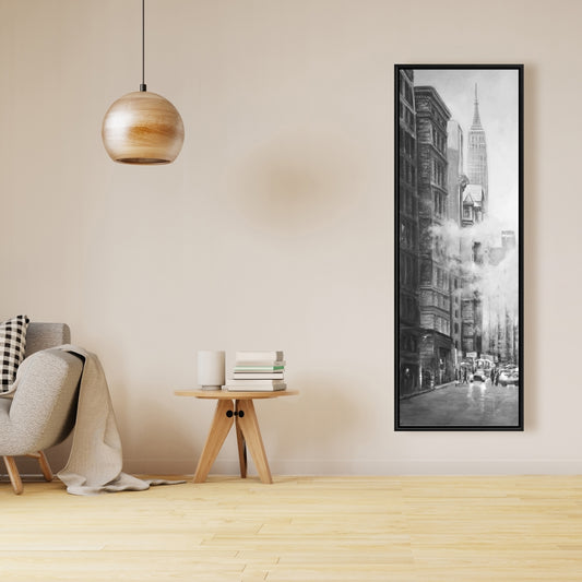 Morning in New York City Canvas - White Framed Home Decor