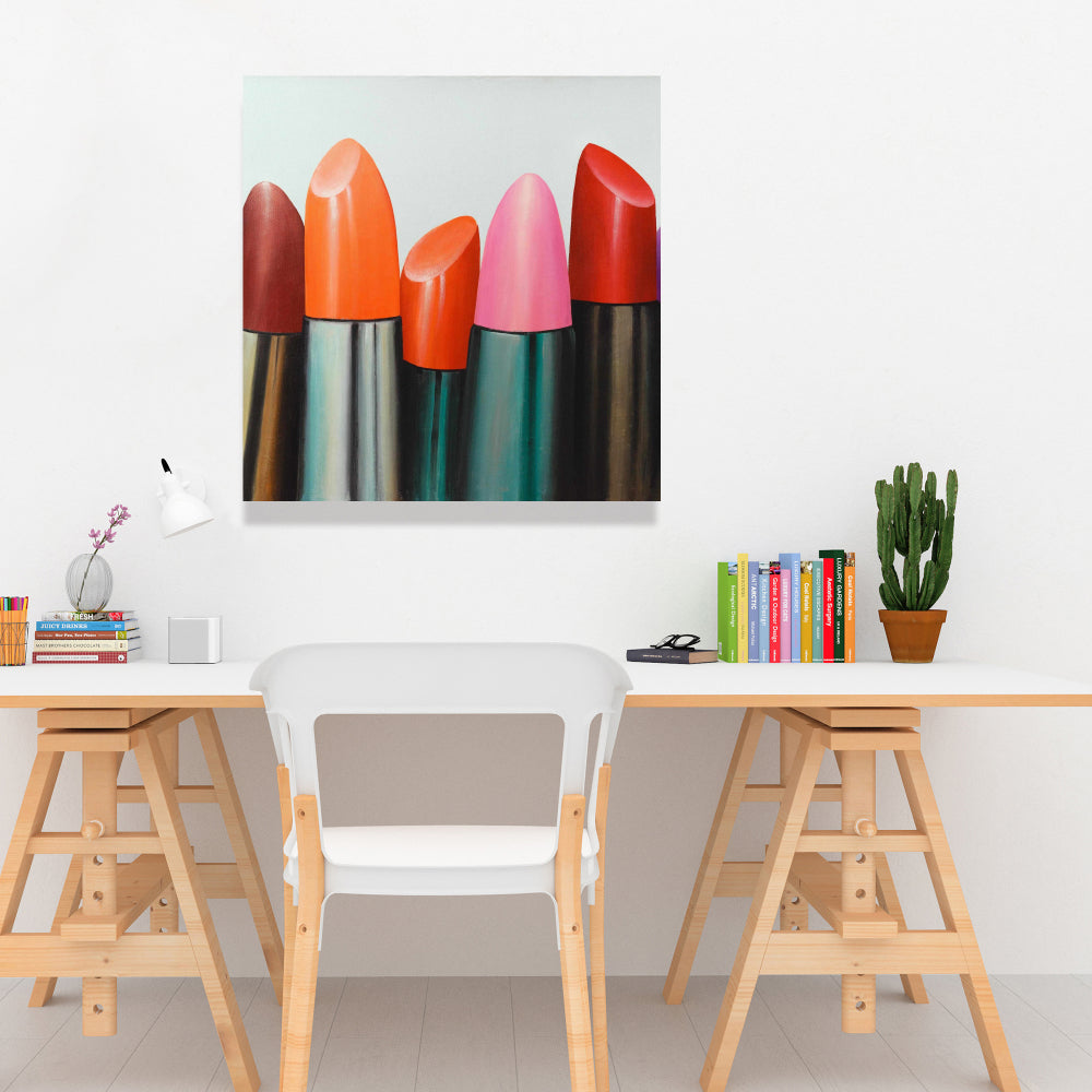 Lipstick Collection Pink Canvas | Contemporary Bedroom Decor