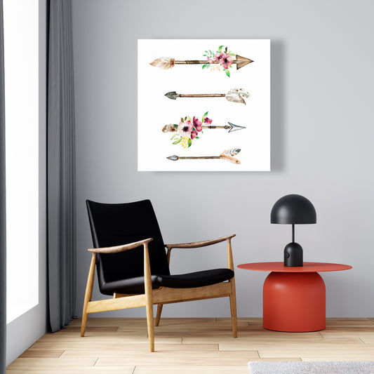 Toile Pointes de flèches et fleurs | Décoration florale et botanique pour la maison
