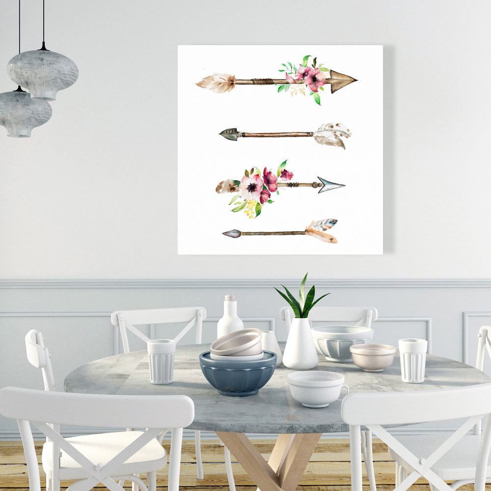 Arrowheads and Flowers Canvas | Floral & Botanical Home Decor
