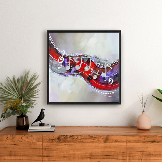 Symphony Bedroom Musical Shapes Framed Canvas | Home Decor