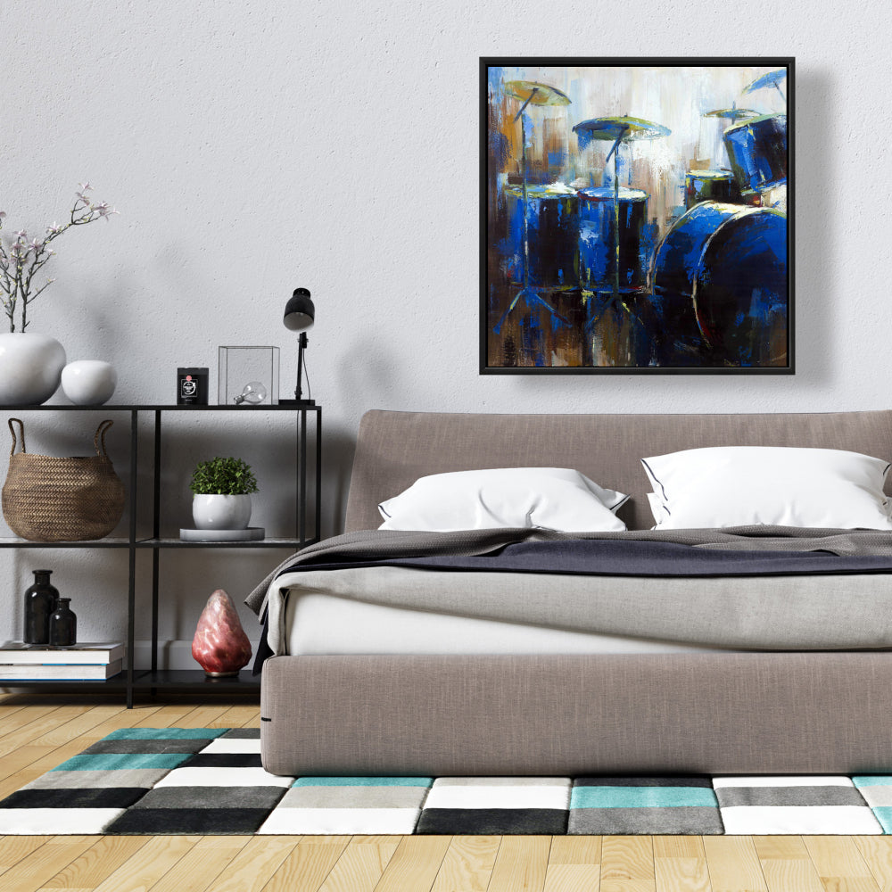 Toile abstraite de batterie | Décoration d'intérieur avec instruments industriels