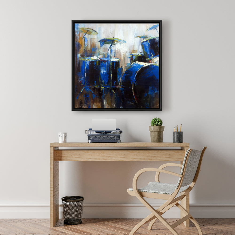 Toile abstraite de batterie | Décoration d'intérieur avec instruments industriels