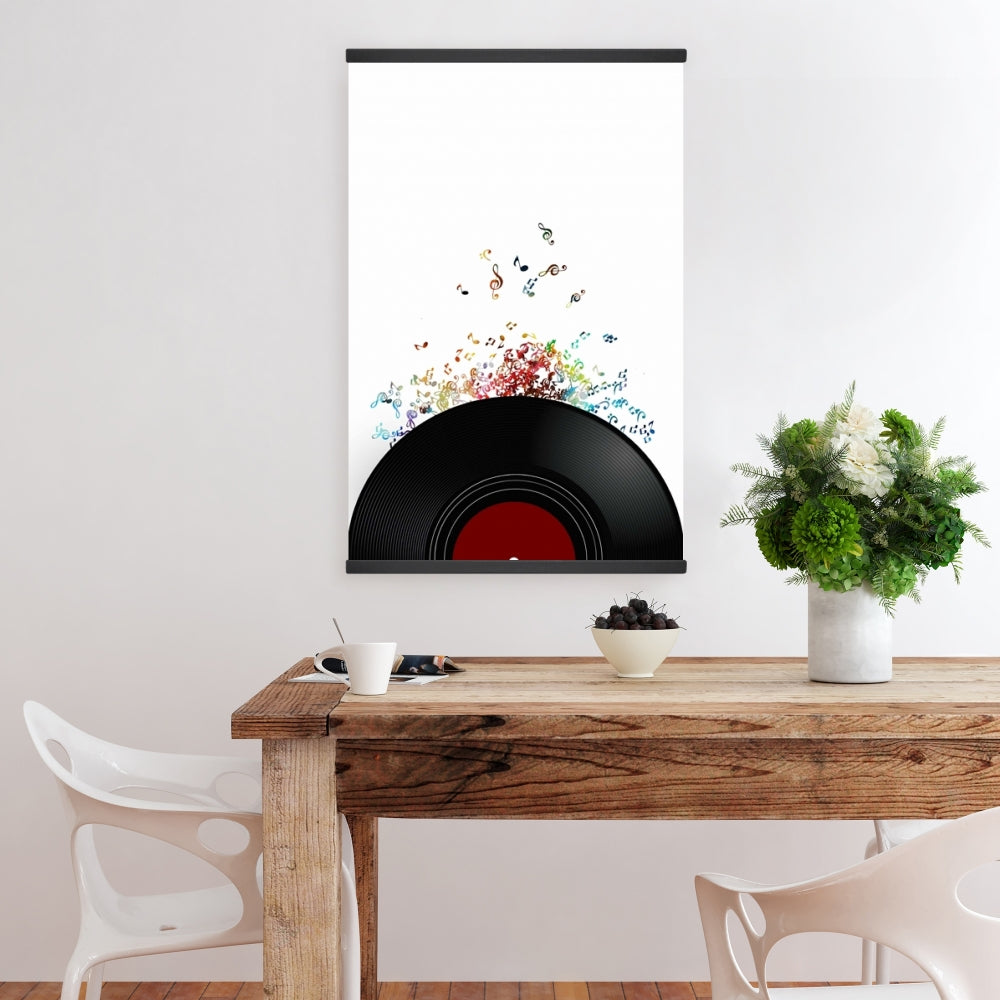 Vinyl Record Notes - Black Magnetic Canvas for Home Decor