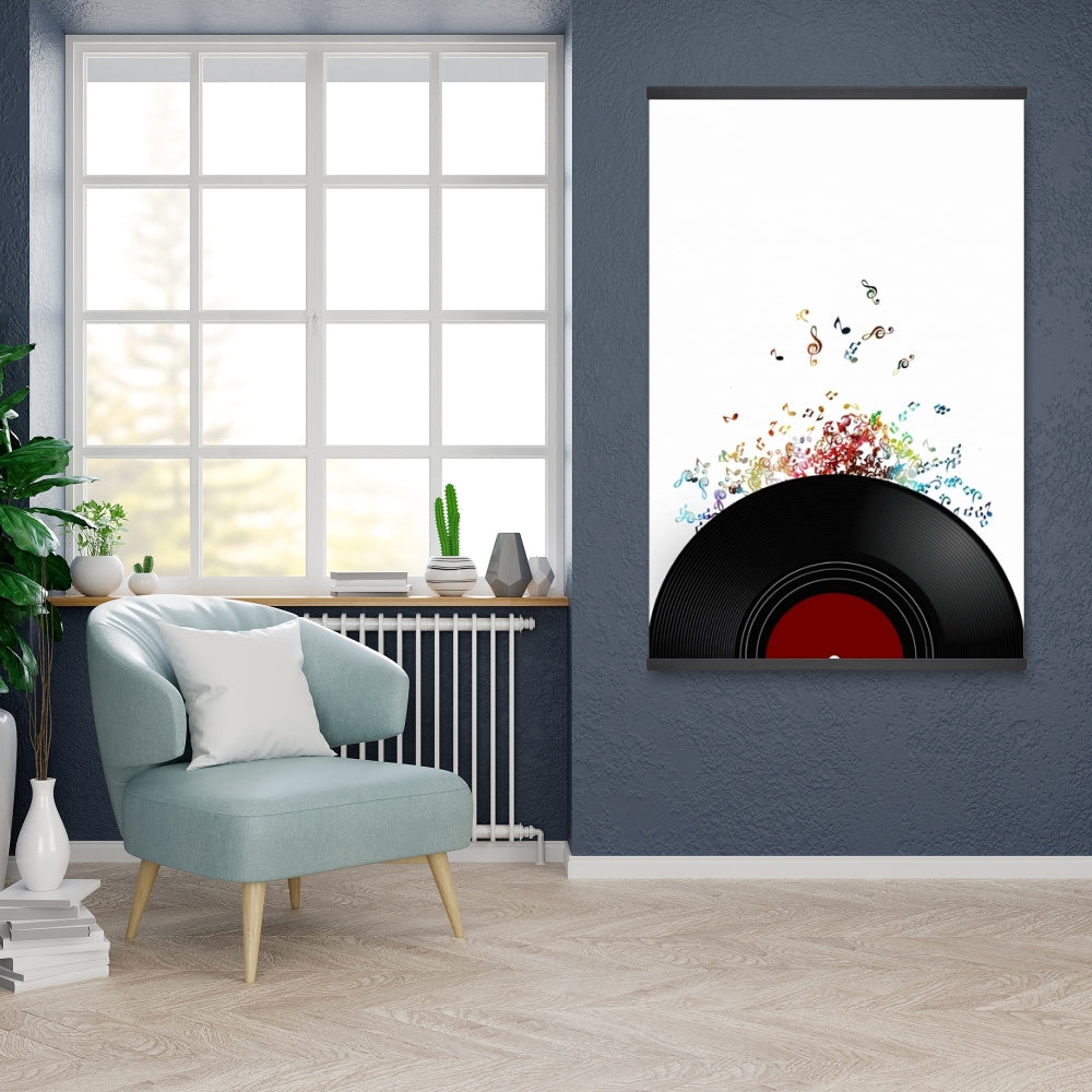Vinyl Record Notes - Black Magnetic Canvas for Home Decor