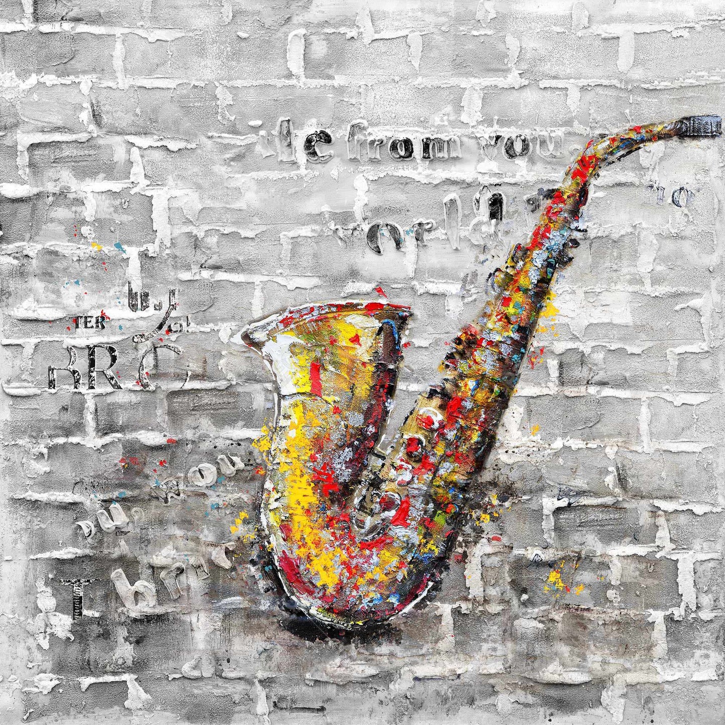 Graffiti of a Saxophone | Bedroom Wall Canvas | Home Decor